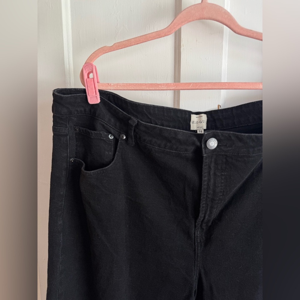 Eloquii Black Straight Jeans